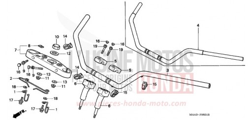 TUBO MANUBRIO/PONTE SUPERIORE (VT1100C2) VT1100C2S di 1995